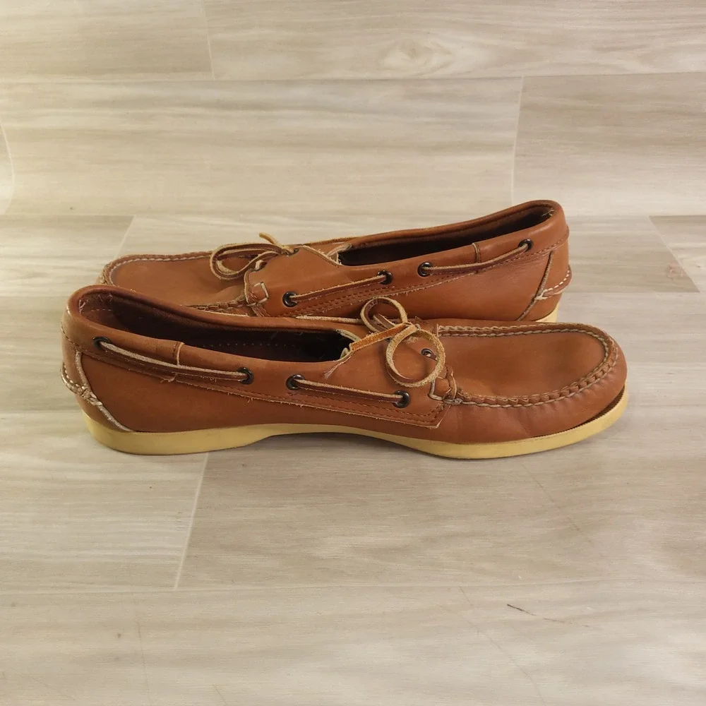 Sebago Docksides Boat Shoes Loafers Mens Size 13 M Tan Leather Classic Timeless